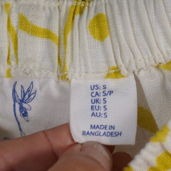 CALYPSO St. Barth Linen Wide Leg Floral Print Pants White Womens Size Small - Picture 6 of 7